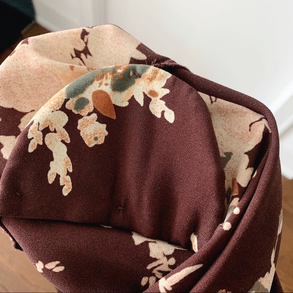 Aritzia Wilfred Burgundy Floral Dress - Size 2 - Picture 11 of 12